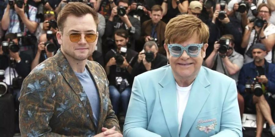 Taron Egerton und Sir Elton John präsentieren «Rocketman» in Cannes. Foto: Joel C Ryan/Invision/AP/