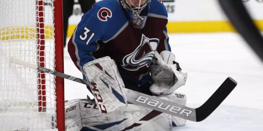 Goalie Philipp Grubauer spielt in der NHL für Colorado Avalanche. Foto: David Zalubowski/AP