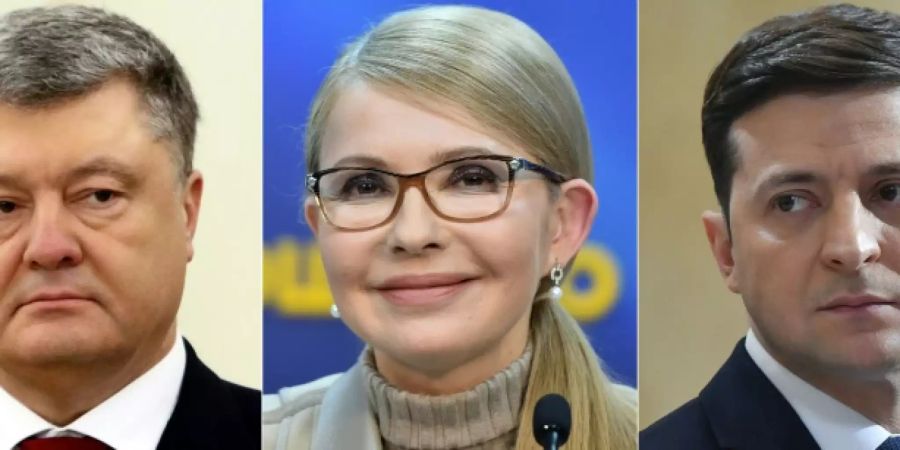 Die drei populärsten Kandidaten bei der Ukraine-Wahl