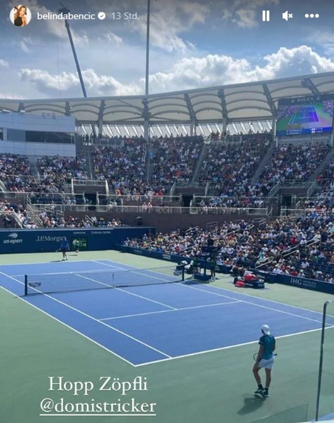 Belinda Bencic unterstützt Dominic Stricker vor Ort. Belinda Bencic