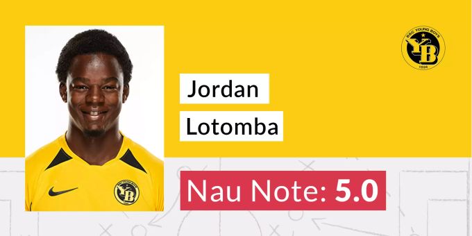 Die Nau-Note für Jordan Lotomba von YB. Jordan Lotomba YB