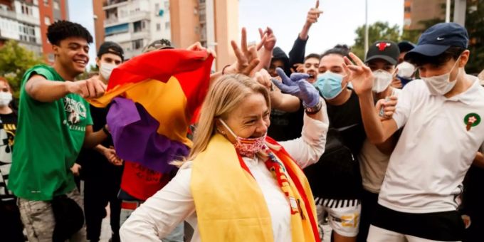 Protest gegen Corona-Politik der Regierung in Madrid Protest gegen Corona-Politik der Regierung in Madrid
