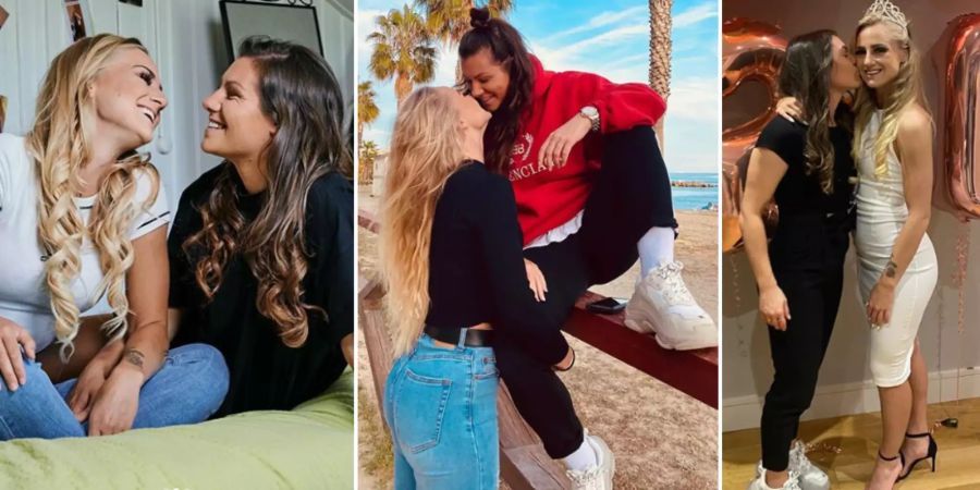 Versteckten ihre Liebe nicht: Die Frauen-Nati-Stars Alisha Lehmann und Ramona Bachmann. Sie sind inzwischen kein Paar mehr. (Archivbilder)