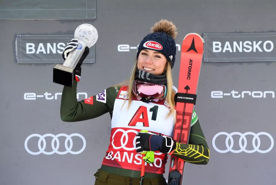 Mikaela Shiffrin gewinnt den Women's Super G 2020 in Bansko.