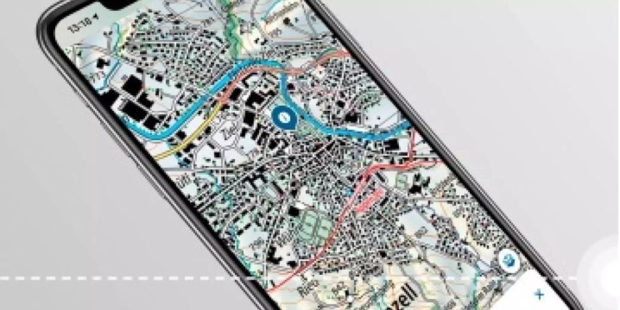 Mit der Swisstopo-App lässt sich die eigene Position im Gelände direkt auf den Karten oder Luftbildern anzeigen.