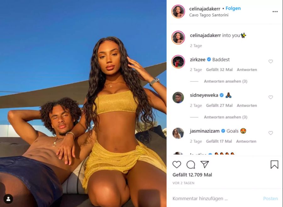 Der Profi des FC Bayern München und seine Celina geniessen den Urlaub auf Santorini.