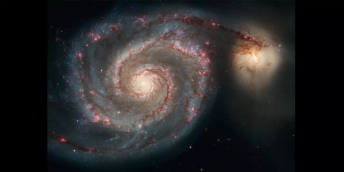 Die Whirlpool-Galaxie ist massiv häufiger als eine Ringgalaxie. So oder ähnlich würde auch unsere Milchstrasse aussehen, wenn wir sie aus der Distanz beobachten könnten. Hubble-Weltraumteleskop