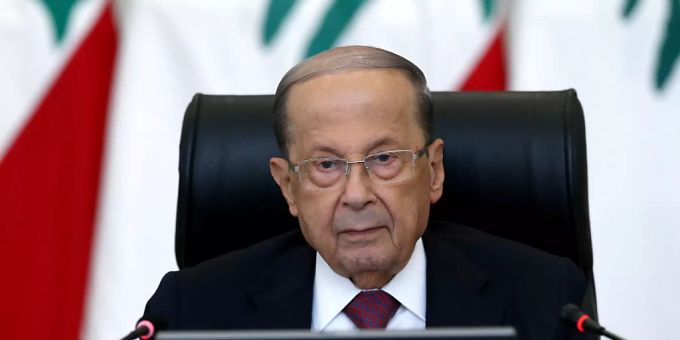 Michael Aoun, Präsident vom Libanon, leitet ein nationales Dialogtreffen im Präsidentenpalast von Baabda. Aoun hat vor Unruhen zwischen den unterschiedlichen religiösen Gruppen in dem krisengeschüttelten Land gewarnt. Michael Aoun