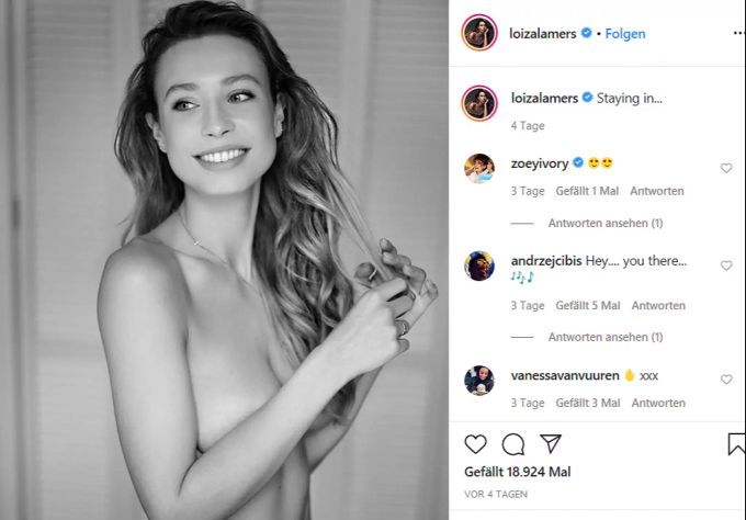 «Let's Dance»-Teilnehmerin Loiza Lamers zeigt sich sexy ohne Kleider. Ihre Fans sind erfreut. «Let's Dance»