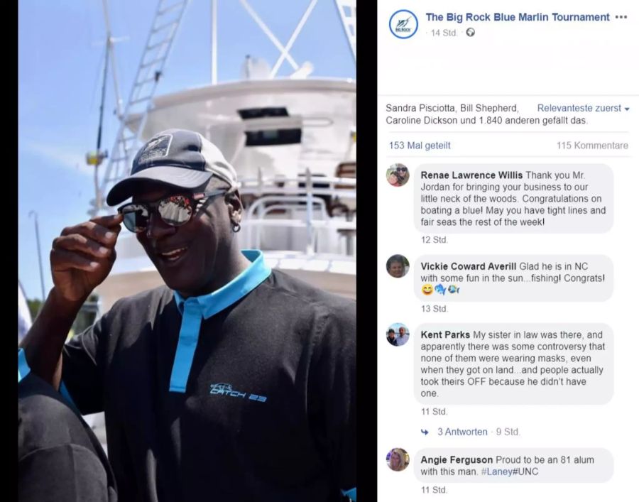 Die Basketball-Legende nimmt mit seiner Crew am «Big Rock Blue Marlin Tournament» teil.