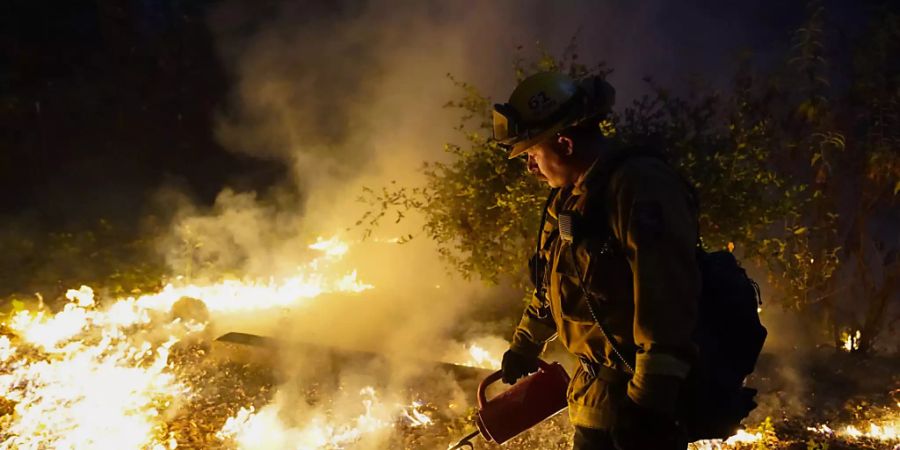 Löscheinsatz in Boulder Creek, Kalifornien. Foto: Marcio Jose Sanchez/AP/dpa