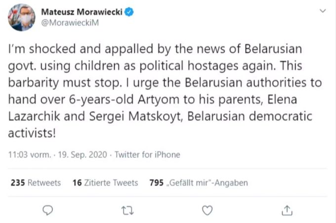 Der polnische Regierungschef Mateusz Morawiecki ist entsetzt über die Vorgänge in Belarus. Mateusz Morawiecki