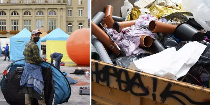 Polizeikosten bleiben - Aktivisten räumten den Bundesplatz selber auf