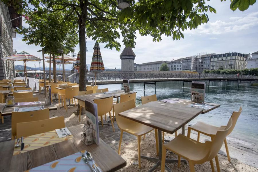 Leere Restaurants während der Corona-Pandemie in Luzern.