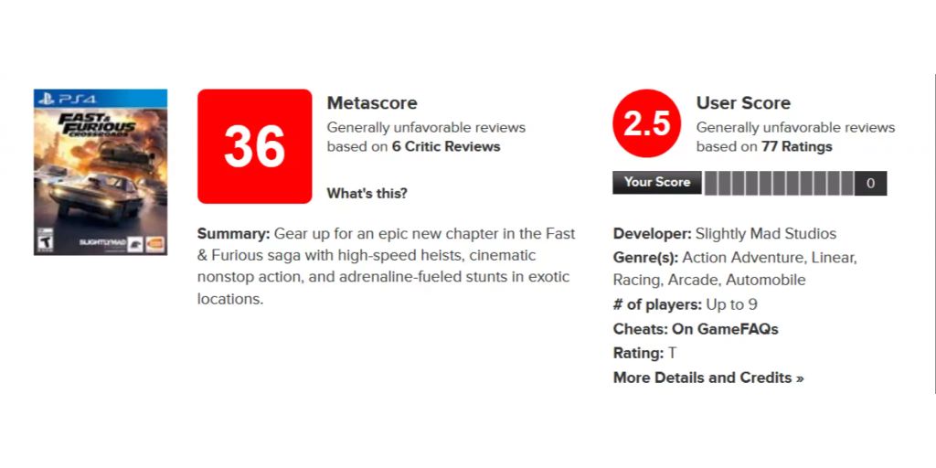 Fast & Furious Crossroads - Metacritic