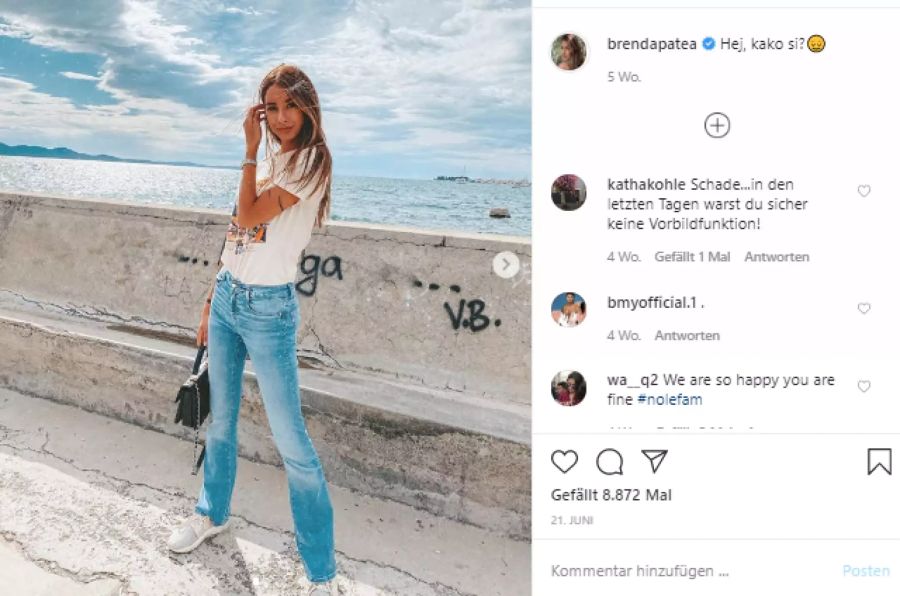 Model Brenda Patea auf Instagram.