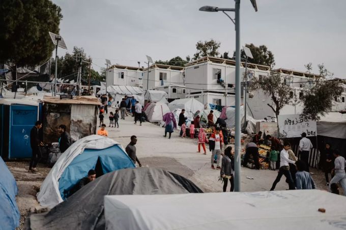 Das Flüchtlingscamp Moria auf der Insel Lesbos vor dem Brand Flüchtlingscamp Moria
