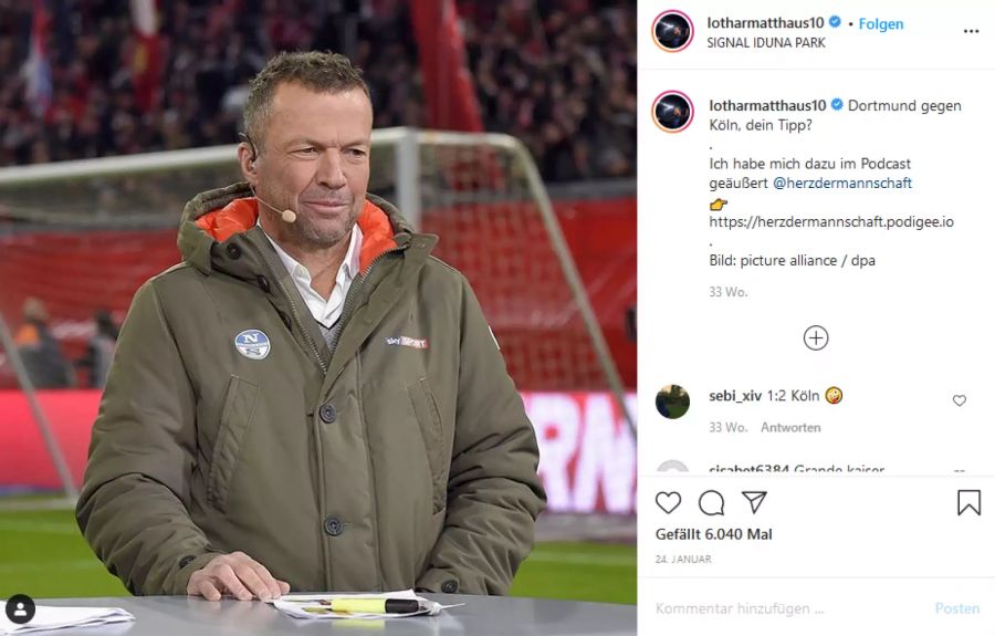 Sky-Experte Lothar Matthäus kritisiert das Favre-Coaching.