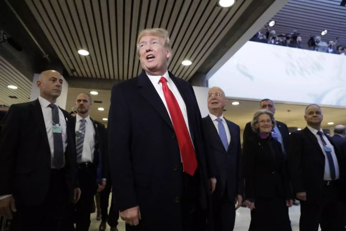 Donald Trump während seines WEF-Besuchs in Davos GR. trump wef davos 2018