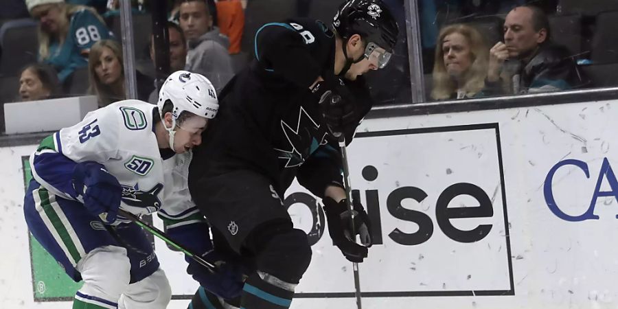 Timo Meier erzielt gegen Vancouver einen wichtigen Treffer