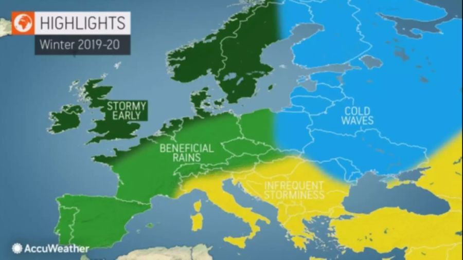 Die Wetterkarte zeigt auf, dass die Kältewelle in Osteuropa bleibt.