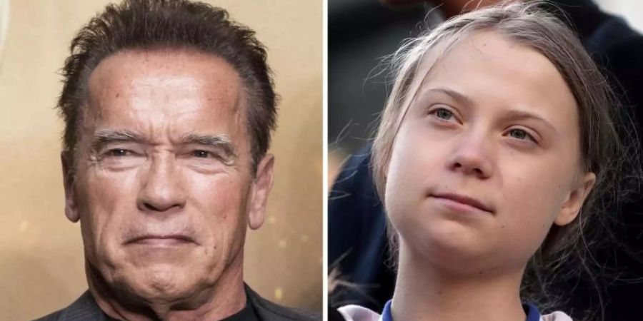 Arnold Schwarzenegger und Greta Thunberg haben eine Radtour gemacht. Foto: Reyes Marin/Dyck/Canadian Press/AP/ZUMA Wire/dpa