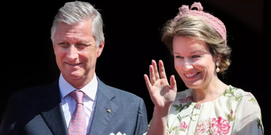 Das belgische Königspaar König Philippe und Königin Mathilde 2019 in Wittenberg. Foto: Jan Woitas/zb/dpa