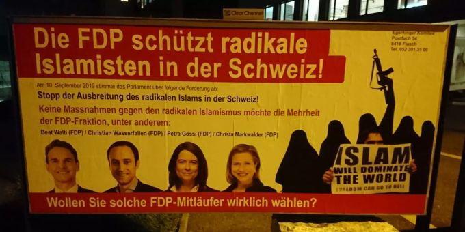SVPler bleibt stur - Zoff um Islamisten-Plakat gegen die FDP eskaliert