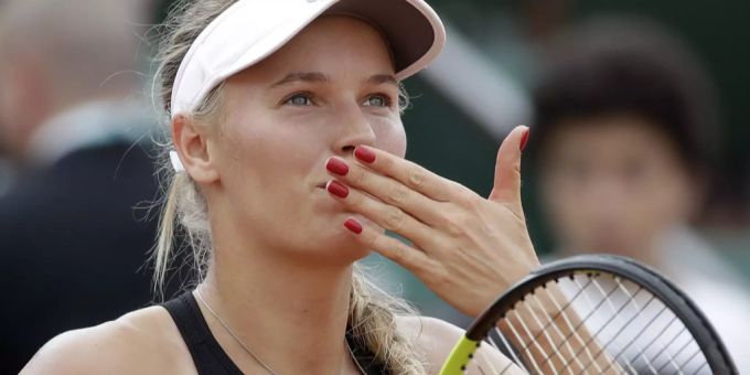 Caroline Wozniacki an den French Open 2018. Caroline Wozniacki