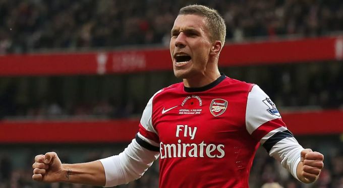 Auch für den FC Arsenal ging Lukas Podolski auf Torjagd. Lukas Podolski