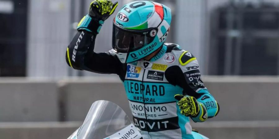 Lorenzo Dalla Porta ist der neue Champion in der Moto3-Klasse. Foto: Robert Michael/zb/dpa