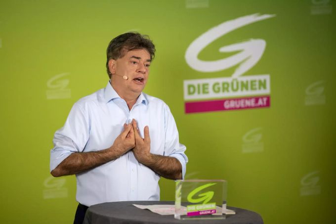 Werner Kogler, Chef der Grünen, bei einer Pressekonferenz. Werner Kogler