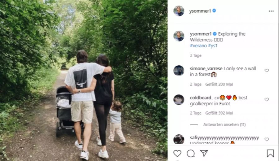 Yann Sommer geniesst die freien Tage mit seiner Familie.