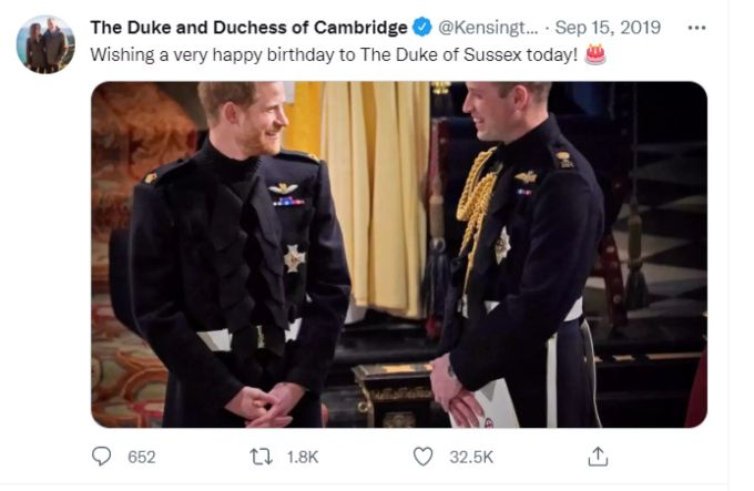 Prinz Williams Geburi-Gruss an Harry vor zwei Jahren. Prinz William Prinz Harry