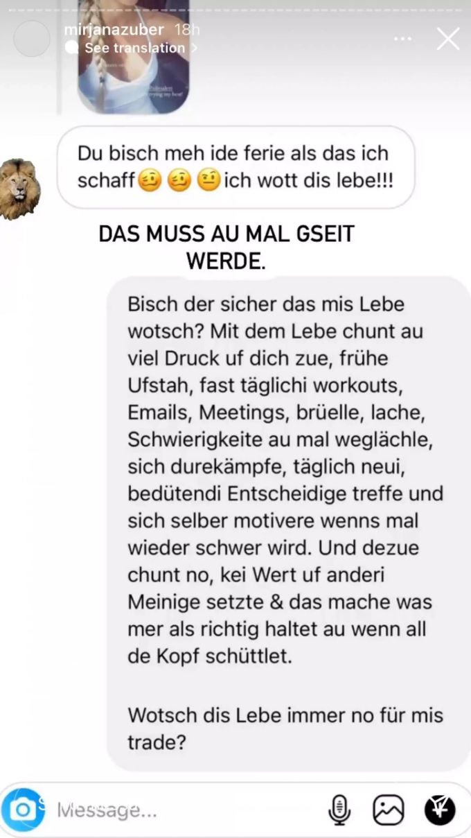 Mirjana Zuber wehrt sich gegen einen Fan-Kommentar. mirjana zuber