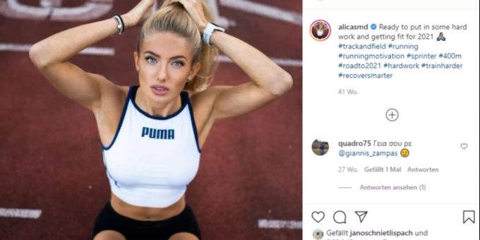 Leichtathletin Alica Schmidt hat mittlerweile über zwei Millionen Follower auf Instagram. Olympia 2021 Neymar Schmidt