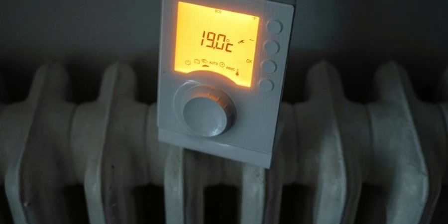 Thermostat auf einer Heizung