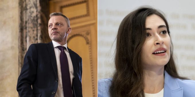 SVP-Bundesratskandidat Hans-Ueli Vogt (links) und Co-Präsidentin Operation Libero Sanija Ameti. Hans-Ueli Vogt Sanija Ameti