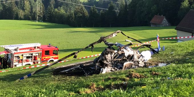 Helikopterabsturz - Mann (†59) stirbt auf Unfallstelle bei Herisau AR