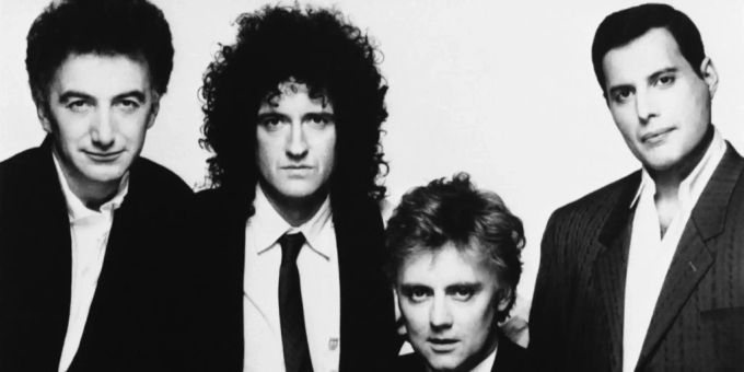 Queen, mit Brian May (2.v.l.) freddie mercury