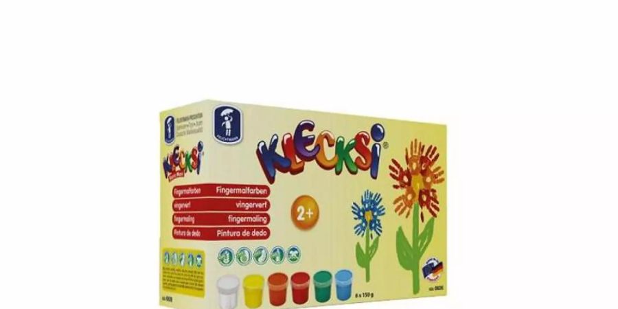 Weil das Fingerfarbenset KLECKSi Maxi gesundheitsschädliche Keime enthalten könnte, hat der Hersteller Feuchtmann GmbH zwei Chargen zurückgerufen. Foto: www.lebensmittelwarnung.de