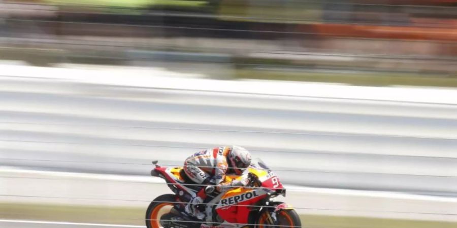 Motorrad-Weltmeister Marc Marquez gewinnt MotoGP in Barcelona. Foto: Joan Monfort/AP