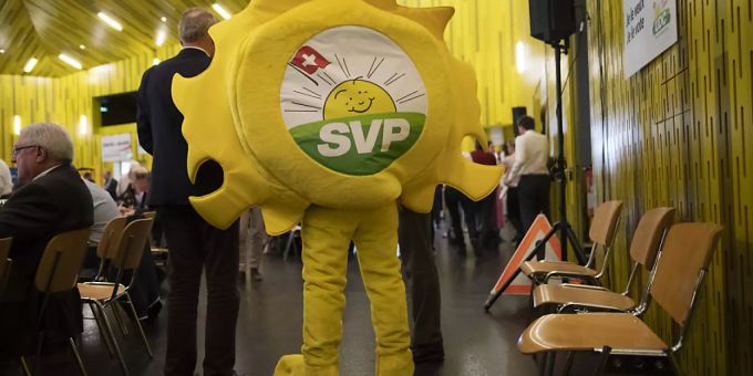 Die SVP-Sonne im Einsatz bei den Delegierten. svp
