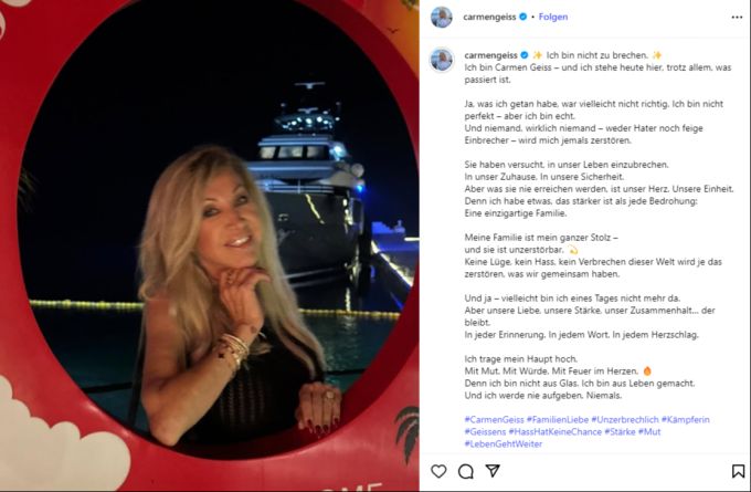 «Geissens»-Mama Carmen lässt sich nicht unterkriegen. Carmen Geiss