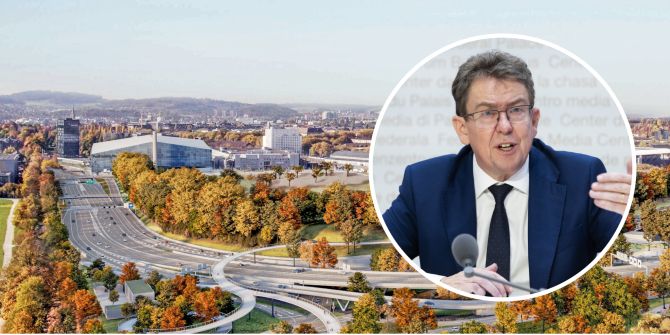 Visualisierung des geplanten Ausbaus des Autobahnanschlusses Wankdorf