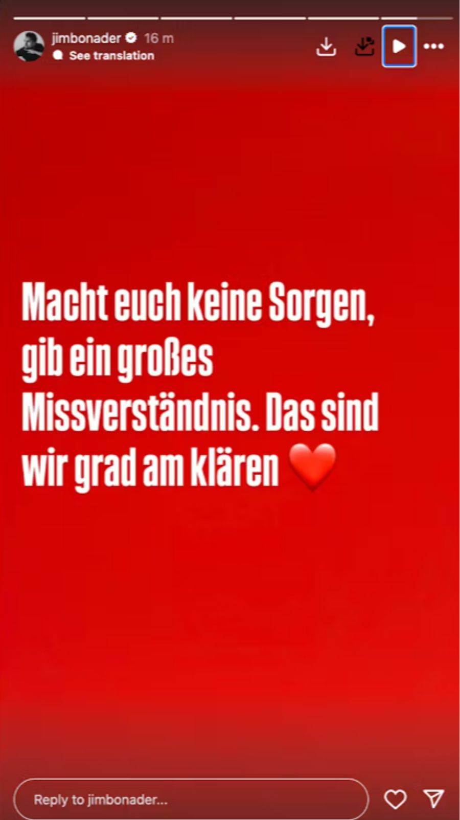 Dieses Statement setzte Jimi Blue kurz nach seiner Festnahme ab.