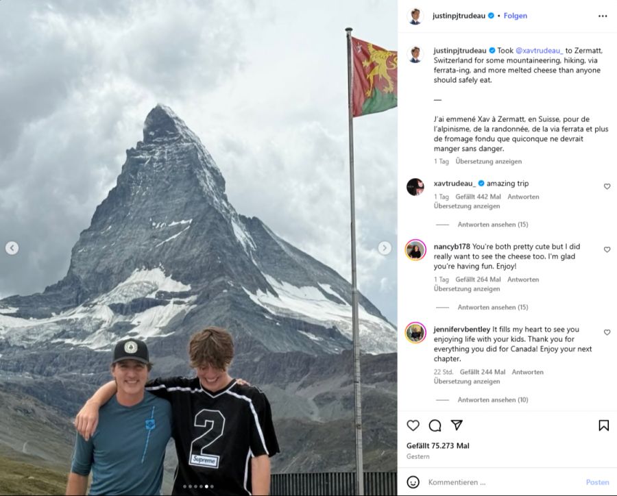 Justin Trudeau ist mit seinem Sohn in der Schweiz in Zermatt.
