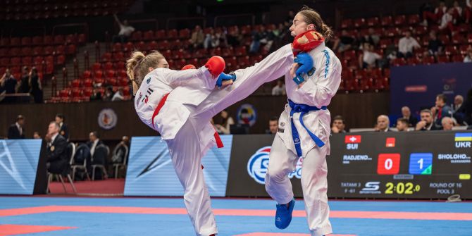 Nina Radjenovic landet einen Treffer an der Karate EM