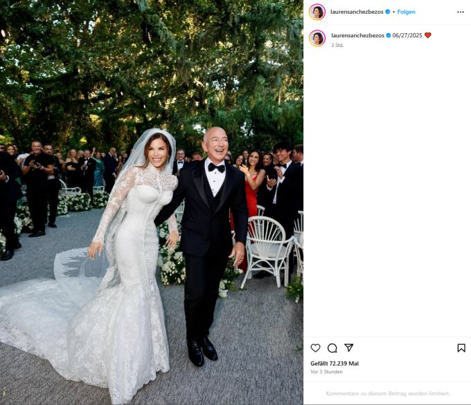 Jeff Bezos und Lauren Sánchez haben geheiratet. bezos