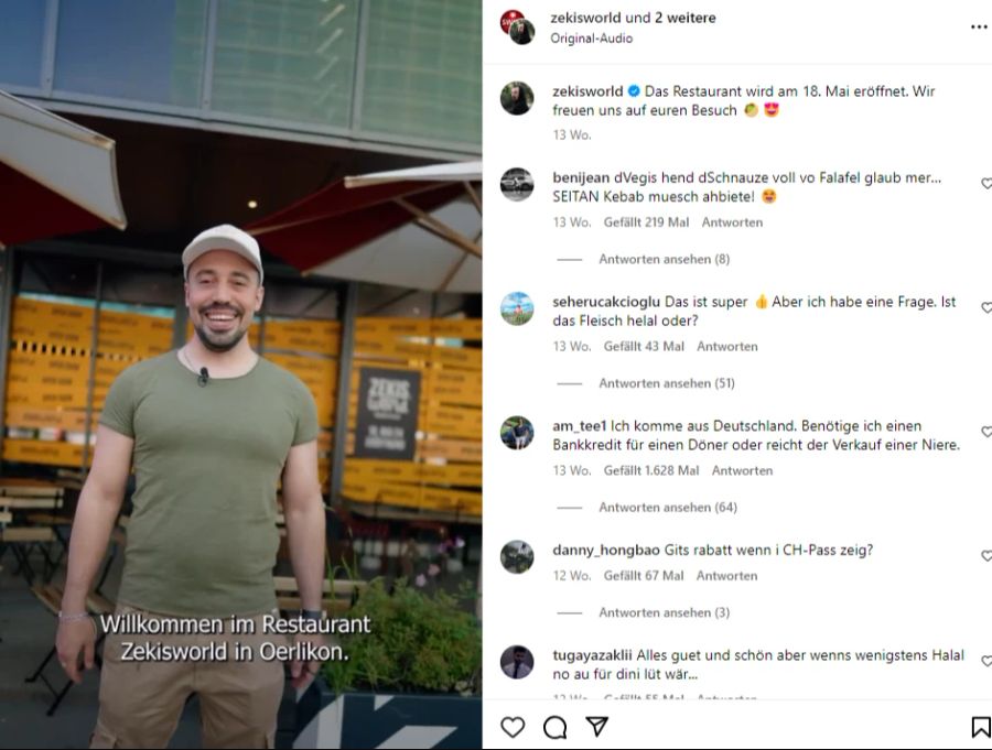 Der Comedian Zeki hat seit kurzem ein Kebab-Restaurant in Zürich Oerlikon.